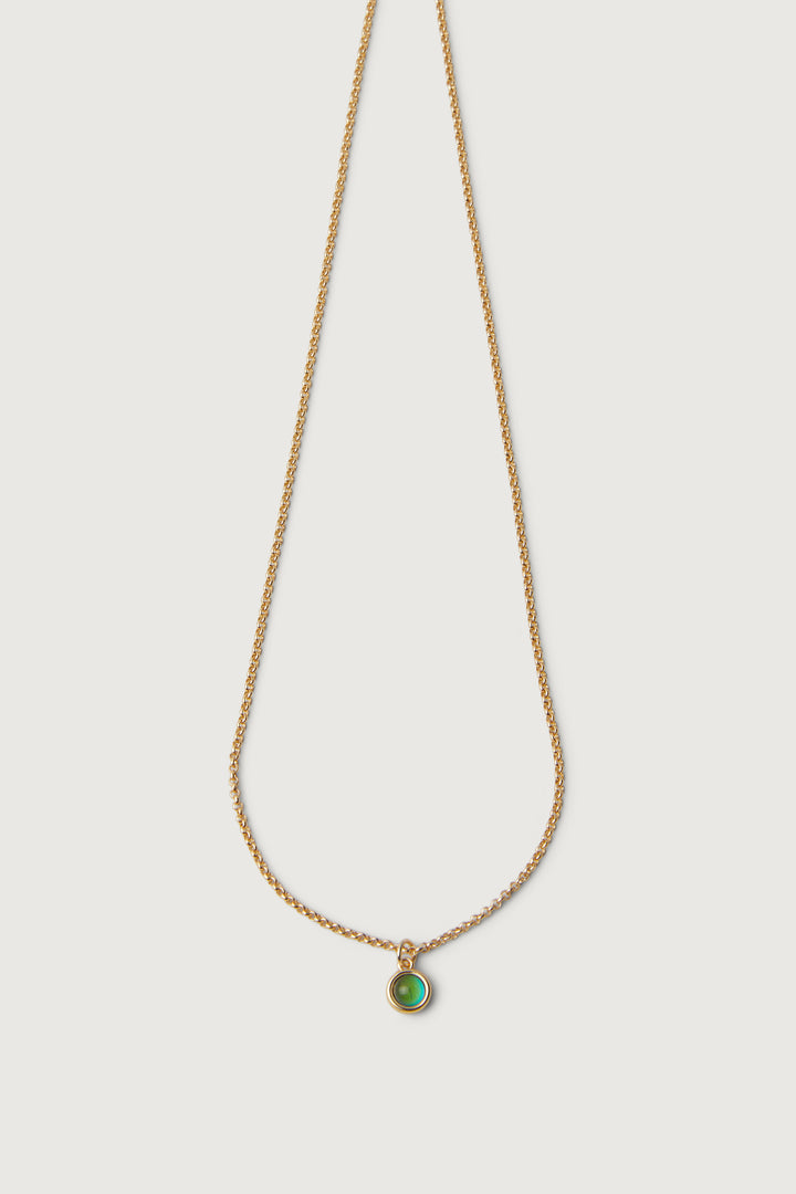 MOOD STONE NECKLACE in Gold — alternate angle