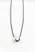 Chain necklace with round pendant in silver black — main image