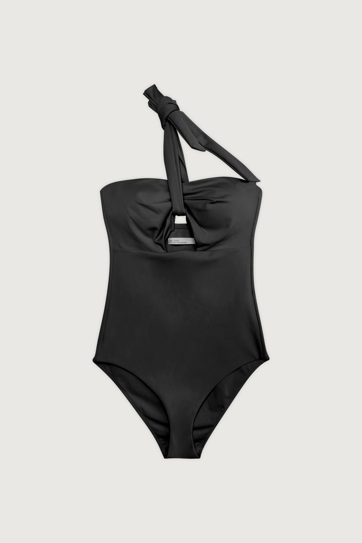 CUTOUT HALTERNECK SWIMSUIT in Black — alternate angle