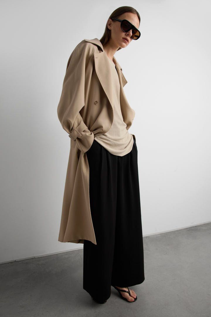 OVERSIZED TRENCH COAT in Beige — alternate angle