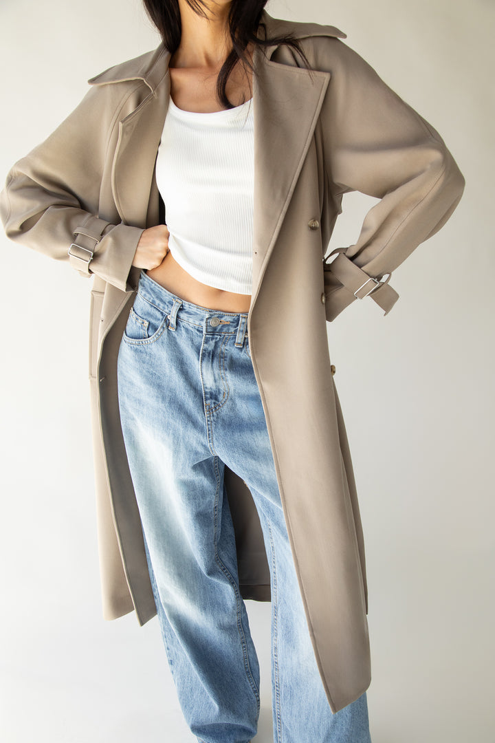OVERSIZED TRENCH COAT in Brindle — alternate angle