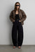 Vegan leather bomber jacket in brown — main image