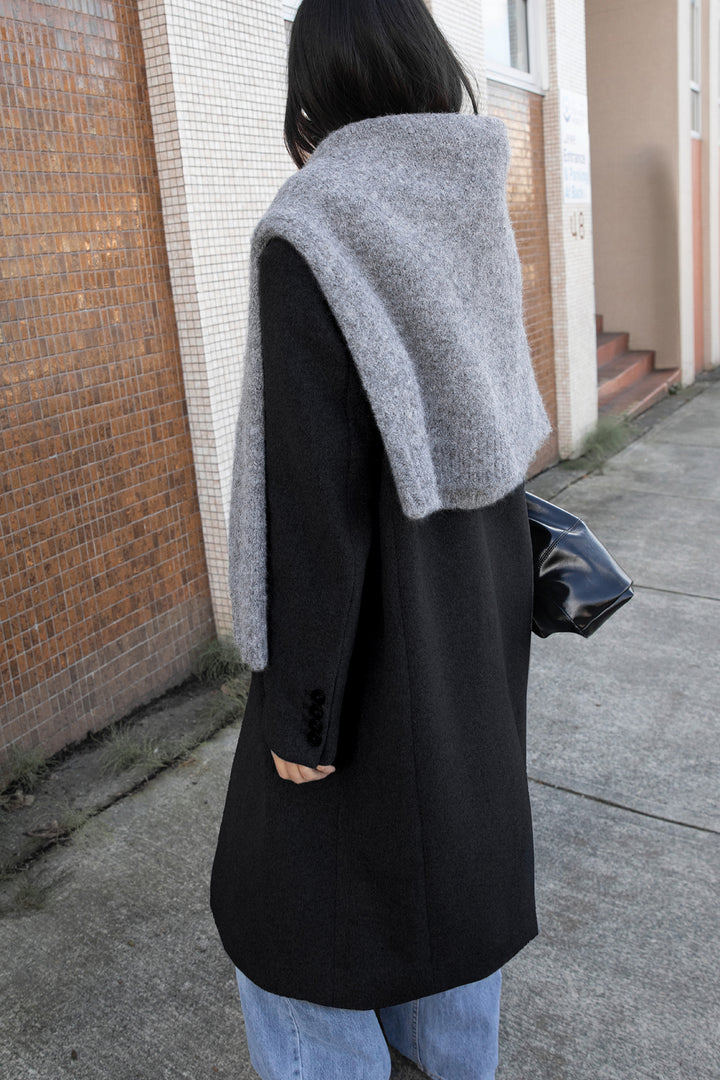 OVERSIZED WOOL-BLEND COAT in Black — alternate angle