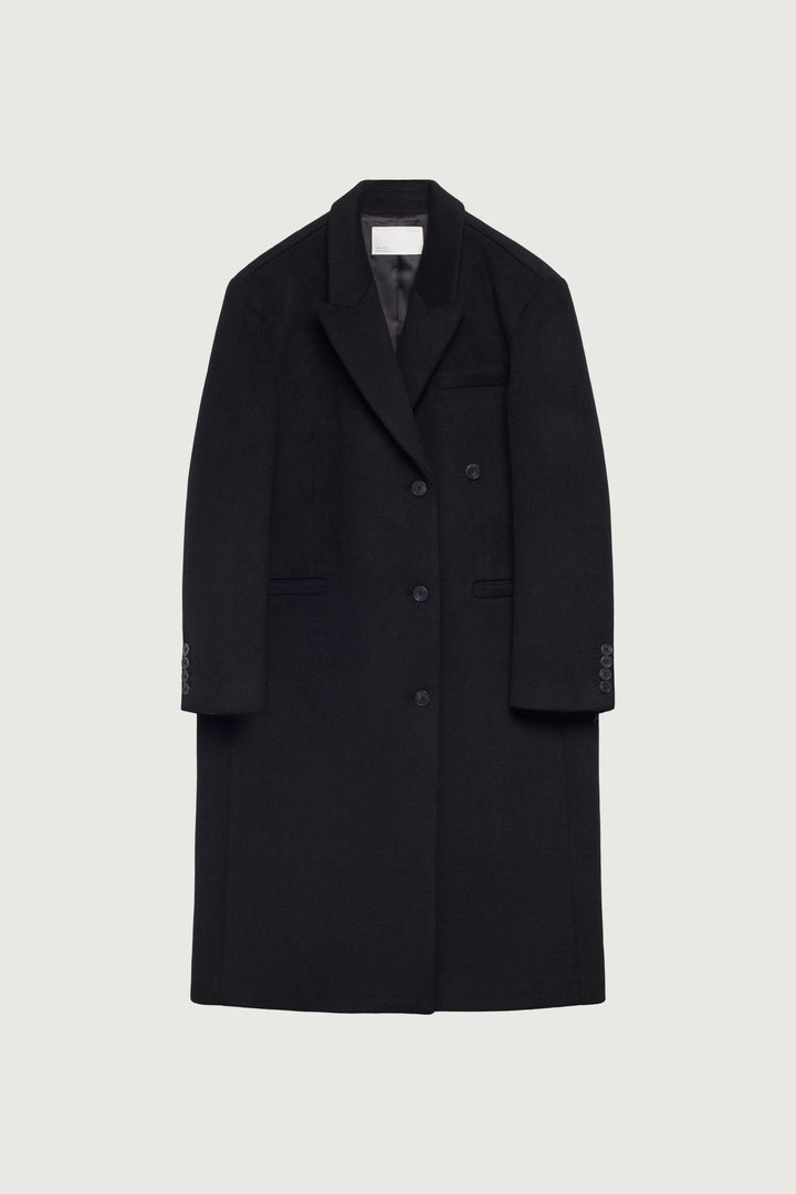 OVERSIZED WOOL-BLEND COAT in Black — alternate angle