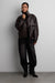 Vegan leather double collar biker jacket in dark chocolate — main image