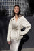 Short oversized trench coat in oatmeal — main image