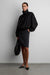 Funnel neck jacket with elastic hem in black — main image