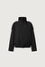 Short double-breasted funnel neck trench coat in black — main image