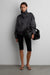 Short double-breasted funnel neck trench coat in dark heather grey — main image