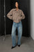 Short trench style bomber jacket in brindle — main image