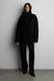 Shawl collar wool-blend coat in black — main image