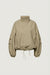 High funnel neck cropped drawstring jacket in lemon pepper — main image