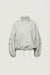 High funnel neck cropped drawstring jacket in silver birch — main image
