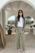 Relaxed fit straight leg pant in moss — main image