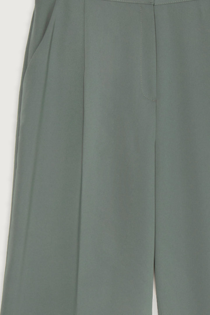 SINGLE PLEAT WIDE LEG PANT in SAGE — alternate angle