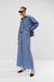 Wide leg pleated pant in misty blue — main image
