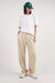 Suiting straight leg trouser in light beige — main image