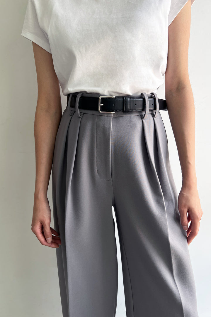 WIDE LEG TROUSER in Steel Grey — alternate angle