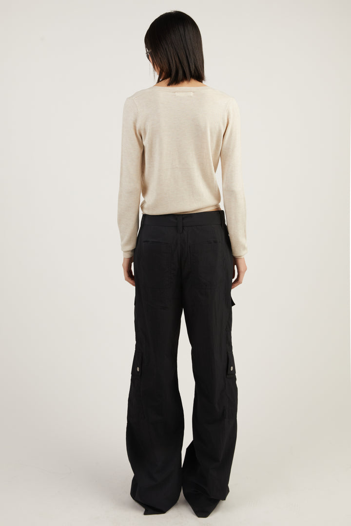 NYLON CARGO PANT in Black — alternate angle