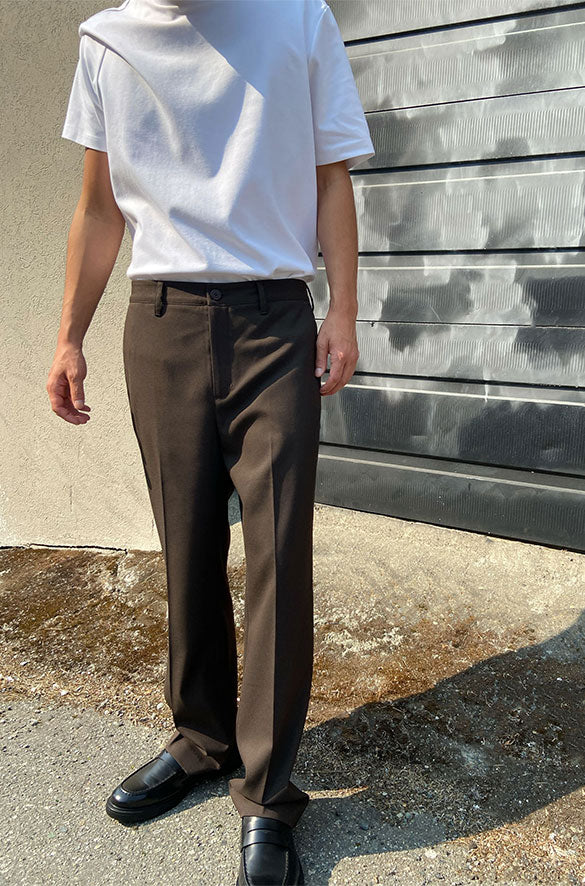 RELAXED FIT SUITING TROUSER in HEATHER DARK CHARCOAL — alternate angle