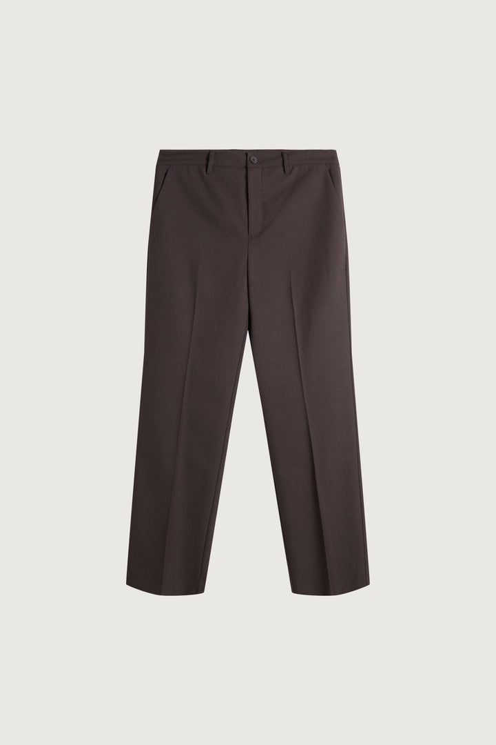 RELAXED FIT SUITING TROUSER in HEATHER DARK BROWN — alternate angle