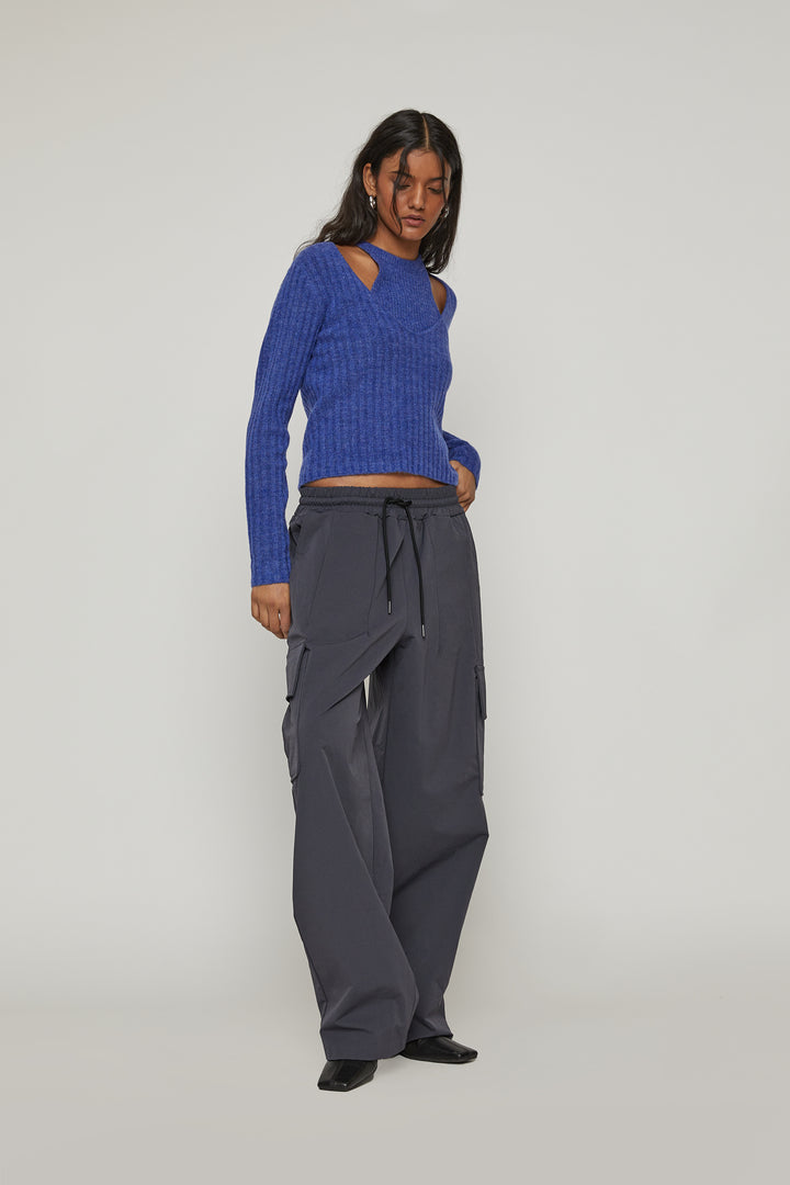 NYLON CARGO PANT in Navy — alternate angle