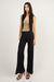 Flared pant with stitch details in black beauty — main image