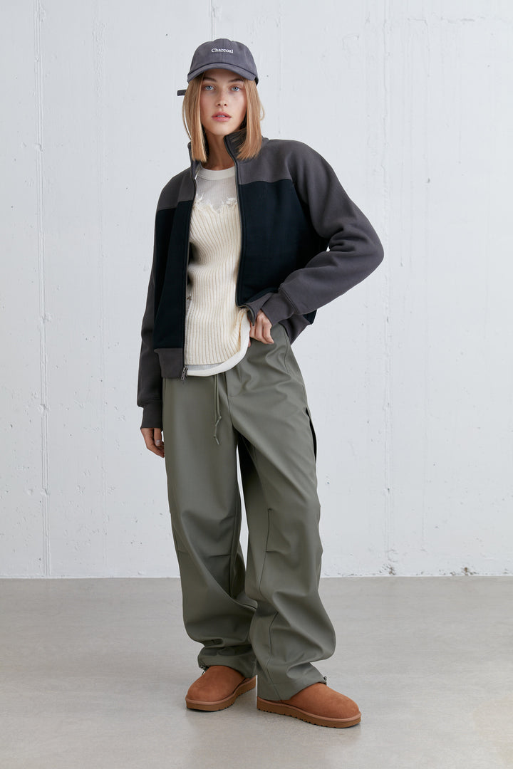 WIDE LEG PARACHUTE PANT in Dusty Olive — alternate angle