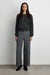 Cropped half elastic waist pant in dark heather grey — main image