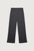 Cropped half elastic waist pant in dark heather grey — main image
