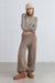 Cable knit pant in taupe grey — main image