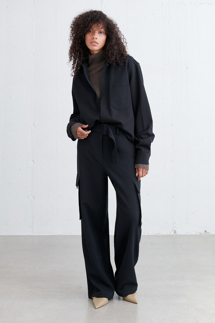 CARGO DRESS PANT in Black — alternate angle