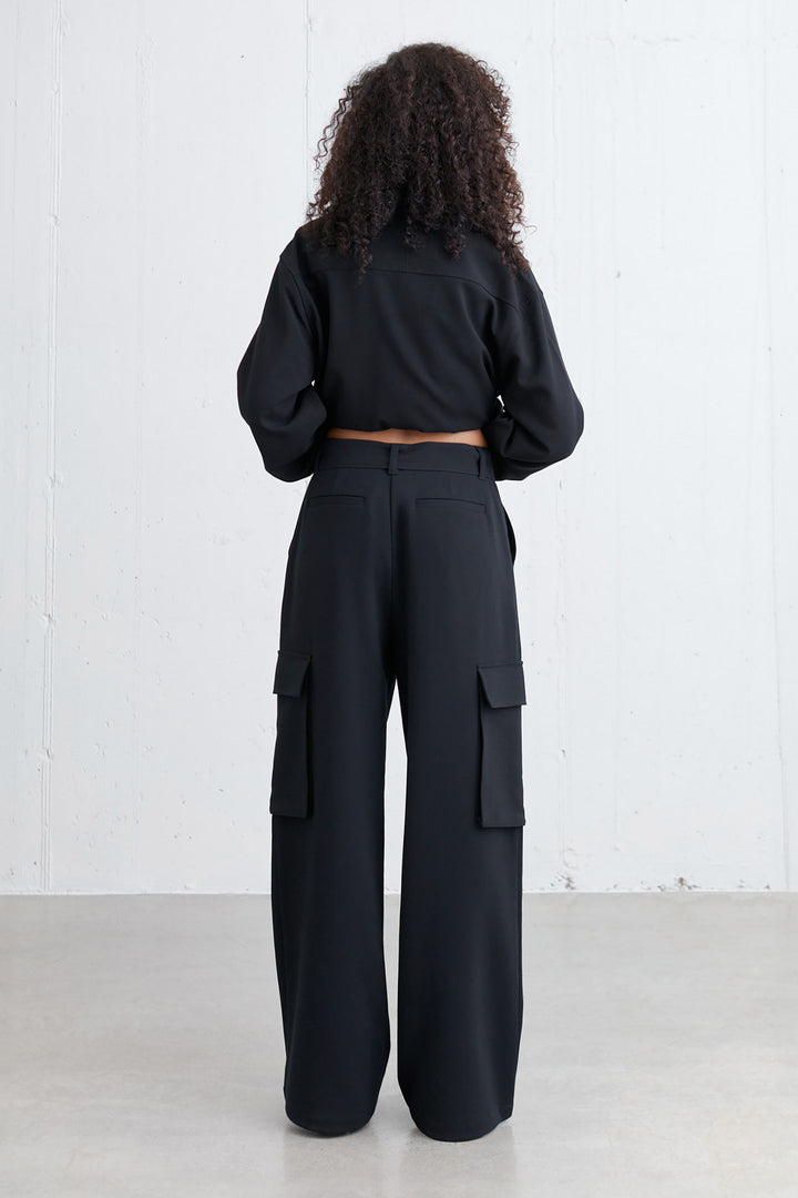 CARGO DRESS PANT in Black — alternate angle