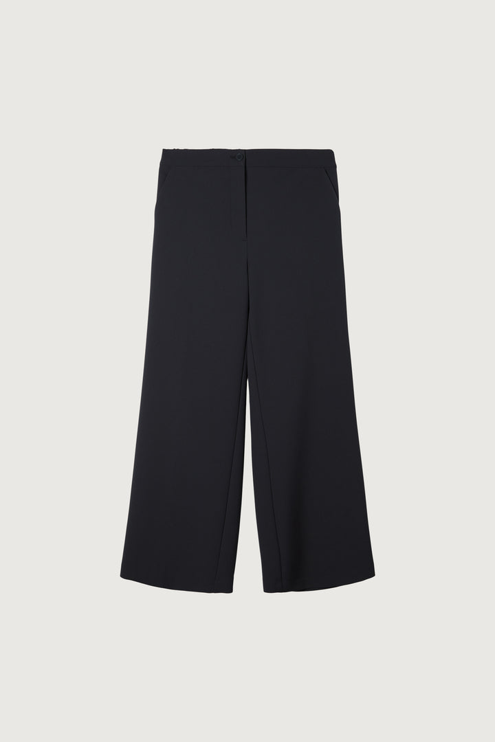 HALF ELASTIC WIDE LEG PANT in Black — alternate angle