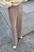 Half elastic wide leg pant in taupe grey — main image
