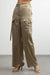 Satin cargo pant in trench coat — main image