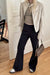 Mid-rise flared pant in black — main image