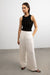 High-rise wide leg trouser in cream — main image