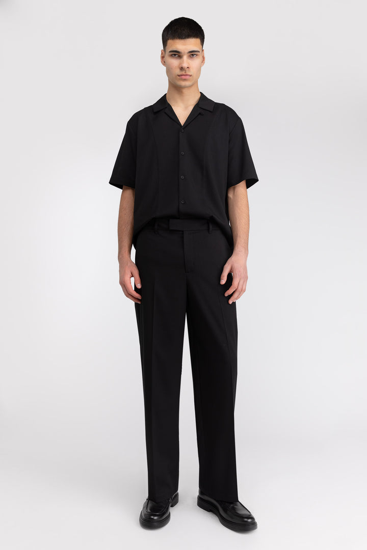 STRAIGHT LEG TROUSER in Black — alternate angle