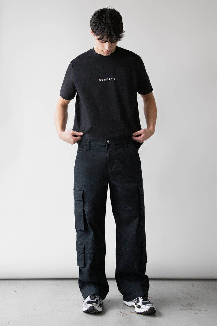TWILL CARGO PANT in Black — alternate angle
