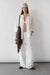 Linen blend wide leg pant in white — main image