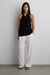 Linen blend wide leg pant in white — main image