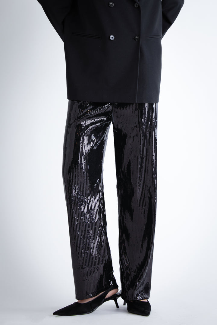 SEQUINED PANTS in Black — alternate angle