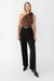 Straight leg high-rise trouser in black — main image