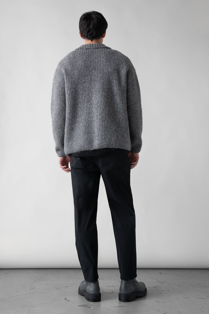 COTTON TWILL STRETCH CHINO PANT in Black — alternate angle