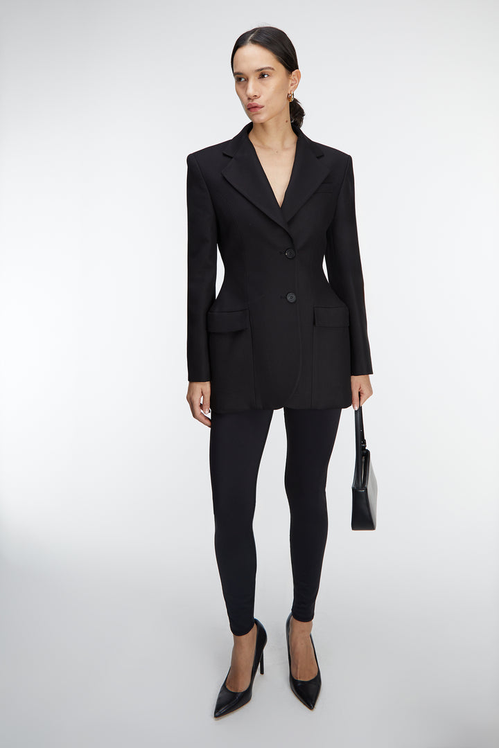 MID-RISE SMOOTH LEGGINGS in Black — alternate angle