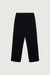 High-rise straight leg trouser with half elastic waist in black — main image
