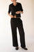 Drawstring crinkle pant in black — main image