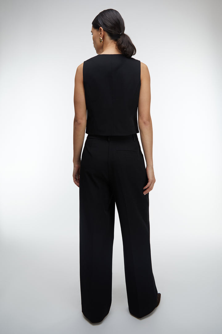 HIGH-RISE STRAIGHT LEG TROUSER in Black — alternate angle
