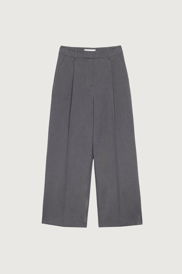 HIGH-RISE STRAIGHT LEG TROUSER in Medium Heather Grey — alternate angle